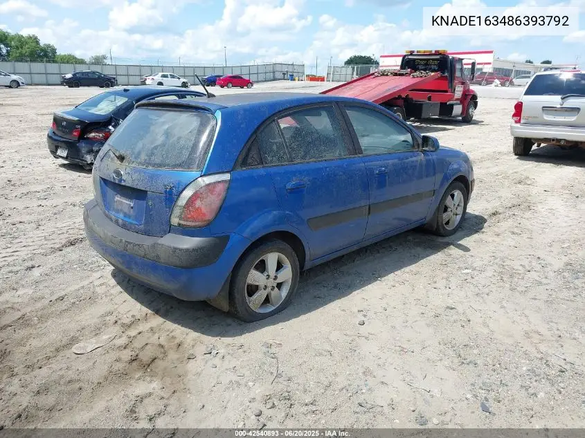 2008 Kia Rio5 Sx VIN: KNADE163486393792 Lot: 42540893