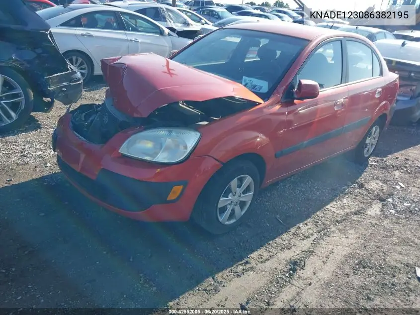 2008 Kia Rio Lx VIN: KNADE123086382195 Lot: 42552005