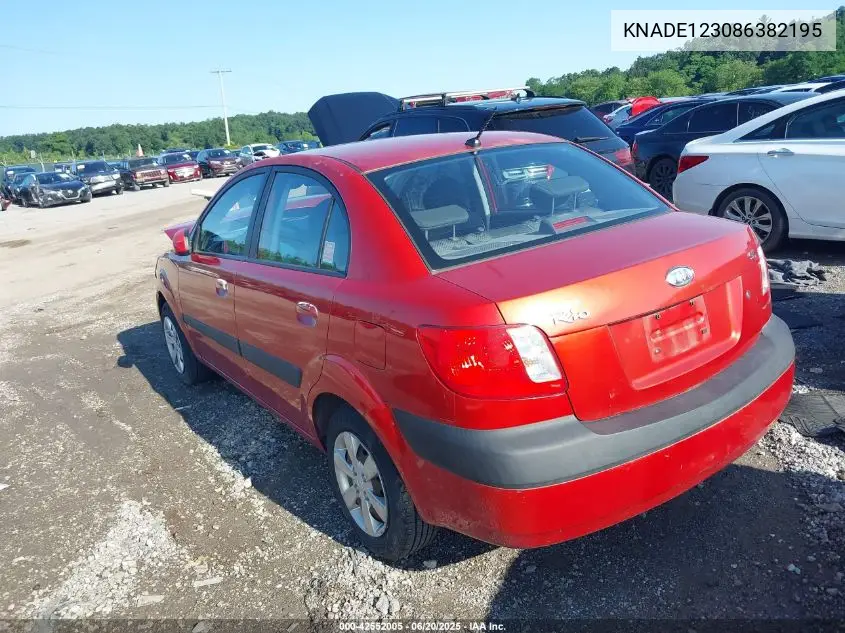 2008 Kia Rio Lx VIN: KNADE123086382195 Lot: 42552005