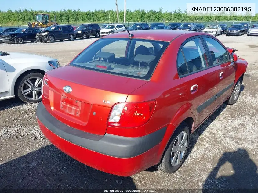 2008 Kia Rio Lx VIN: KNADE123086382195 Lot: 42552005