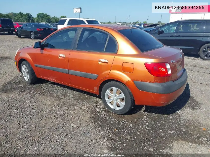 2008 Kia Rio Lx VIN: KNADE123686394366 Lot: 42552194