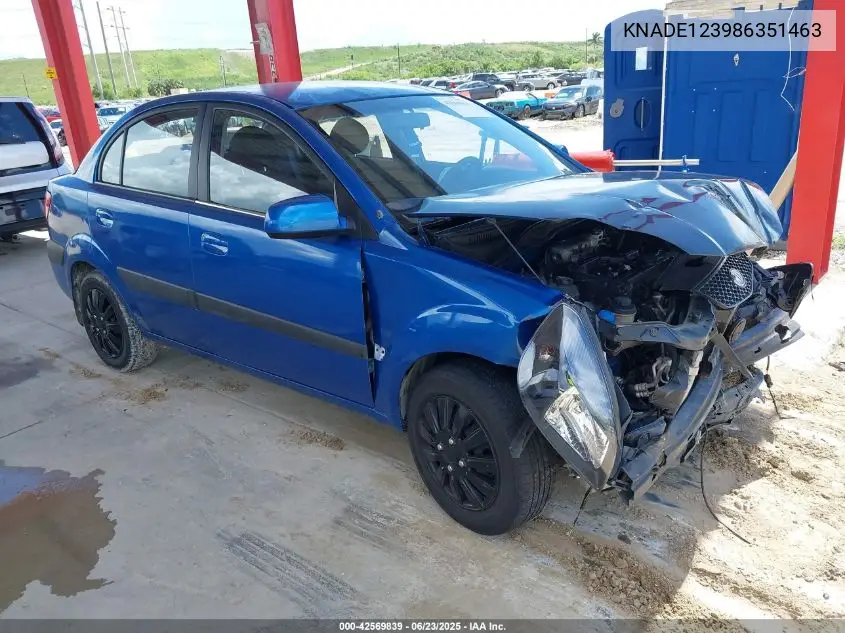 2008 Kia Rio Lx VIN: KNADE123986351463 Lot: 42569839