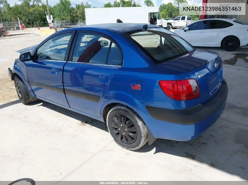 2008 Kia Rio Lx VIN: KNADE123986351463 Lot: 42569839