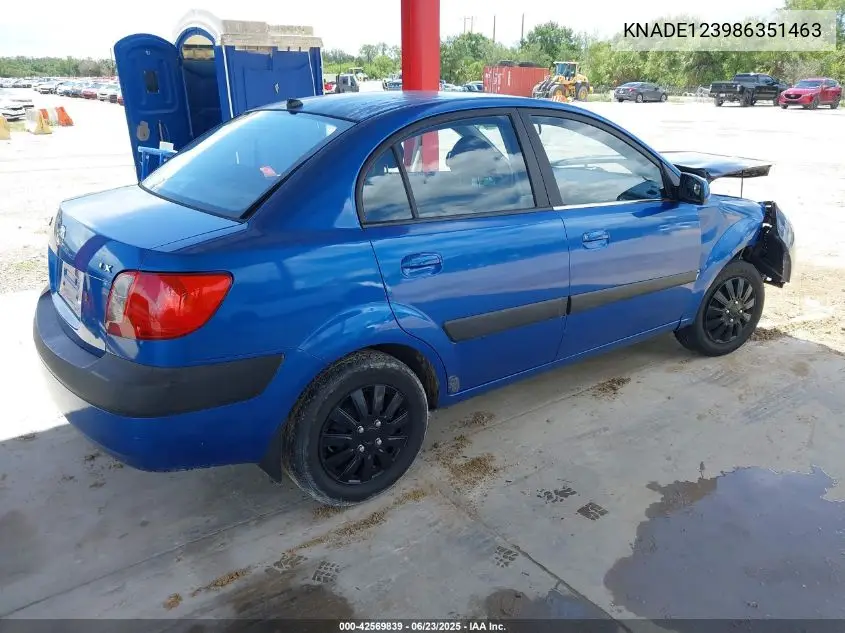 2008 Kia Rio Lx VIN: KNADE123986351463 Lot: 42569839