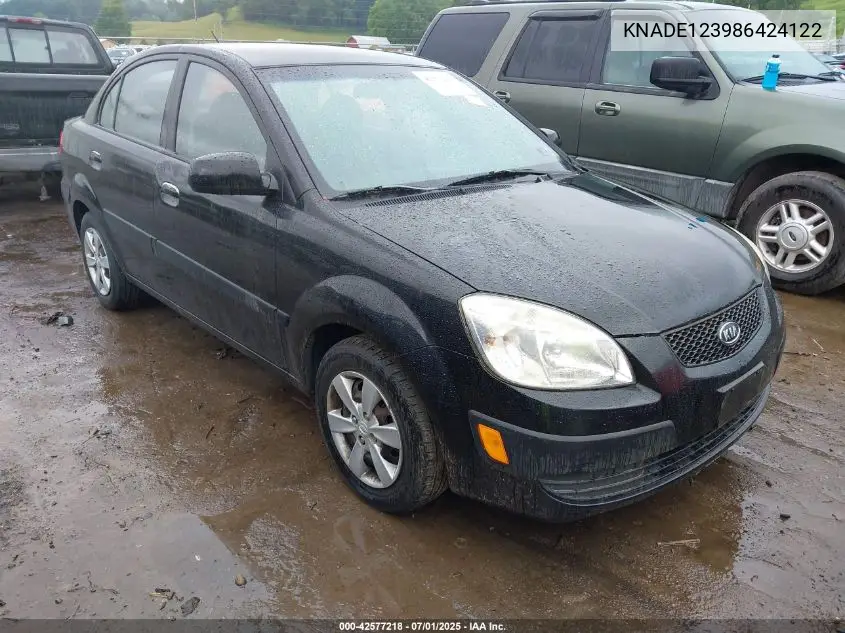 2008 Kia Rio Lx VIN: KNADE123986424122 Lot: 42577218