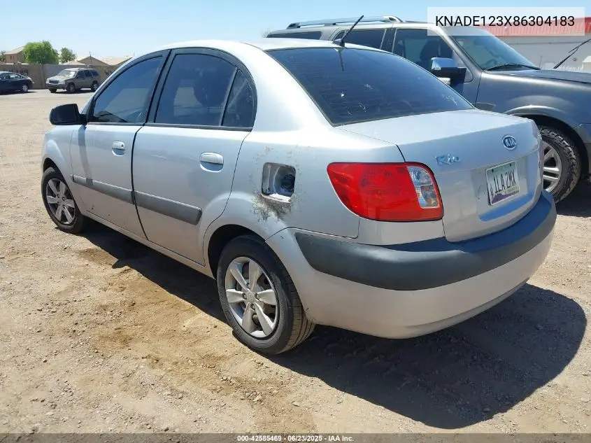2008 Kia Rio Lx VIN: KNADE123X86304183 Lot: 42585469