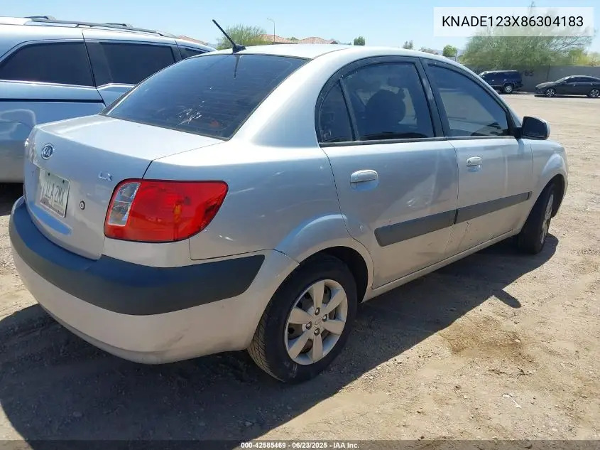 2008 Kia Rio Lx VIN: KNADE123X86304183 Lot: 42585469