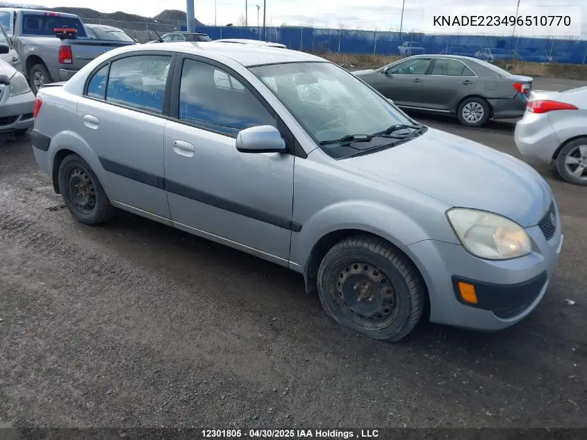 2009 Kia Rio Lx/Sx VIN: KNADE223496510770 Lot: 12301805