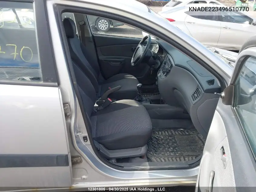 2009 Kia Rio Lx/Sx VIN: KNADE223496510770 Lot: 12301805