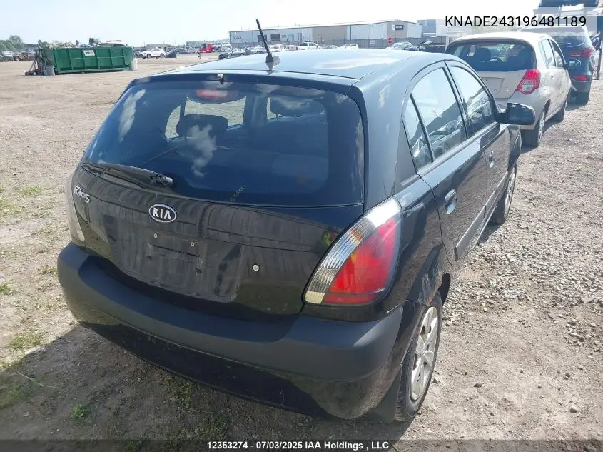 2009 Kia Rio5 Ex/Ex-Convenience/Ex-Sport VIN: KNADE243196481189 Lot: 12353274
