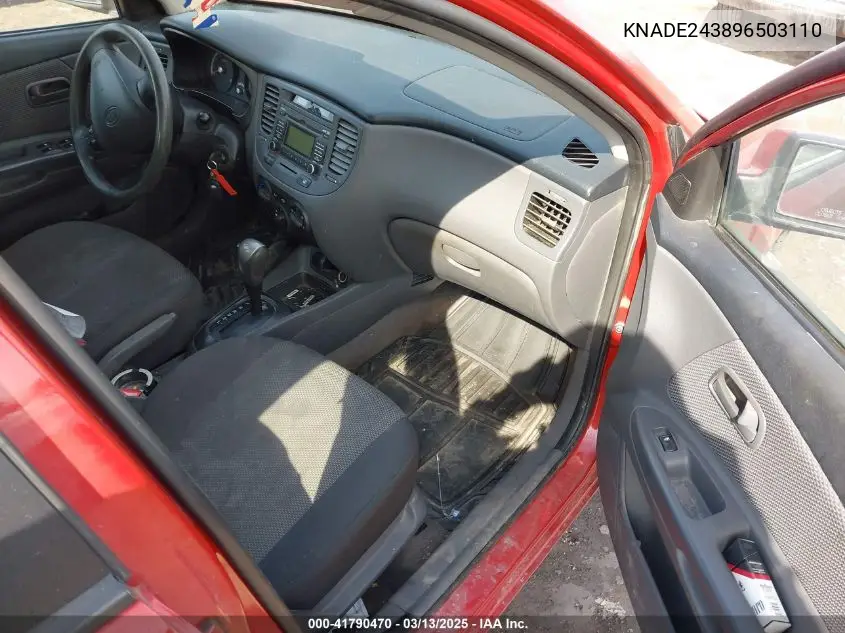 2009 Kia Rio5 Lx VIN: KNADE243896503110 Lot: 41790470
