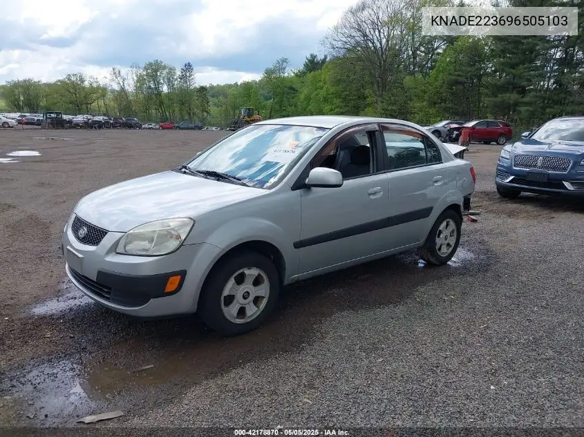 2009 Kia Rio Lx VIN: KNADE223696505103 Lot: 42178870