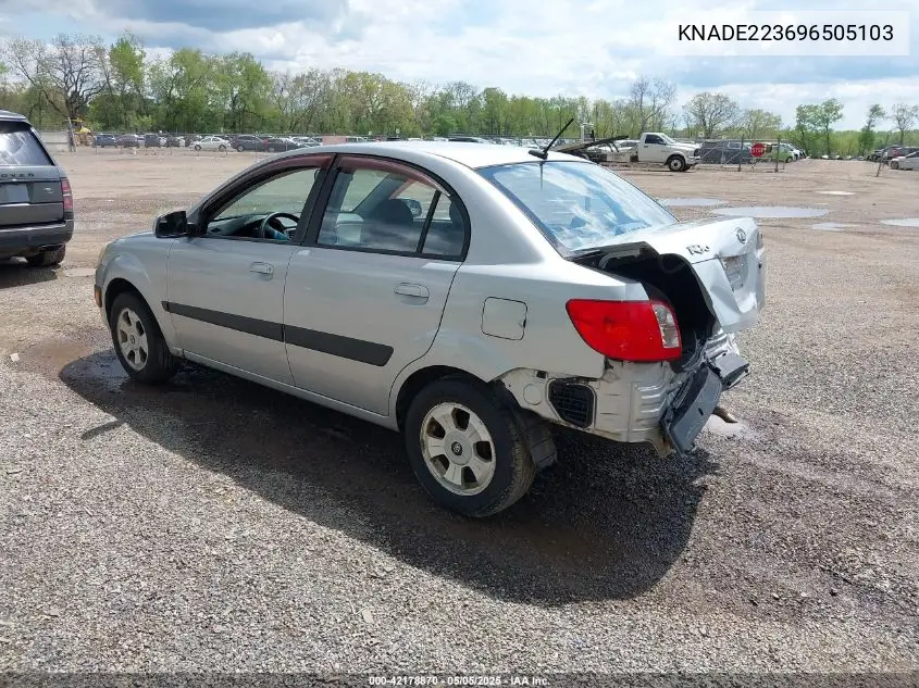 2009 Kia Rio Lx VIN: KNADE223696505103 Lot: 42178870