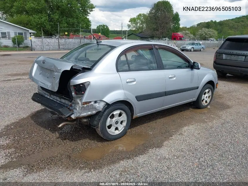 2009 Kia Rio Lx VIN: KNADE223696505103 Lot: 42178870