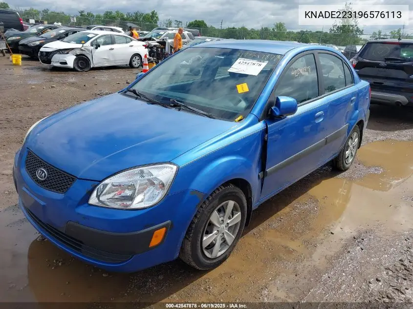 2009 Kia Rio Lx VIN: KNADE223196576113 Lot: 42547878