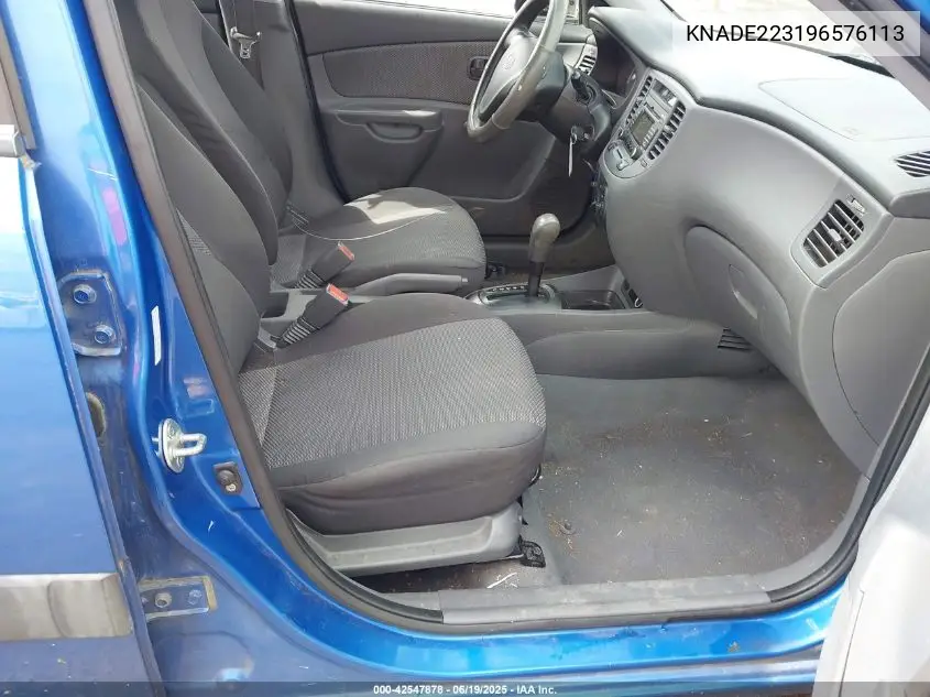 2009 Kia Rio Lx VIN: KNADE223196576113 Lot: 42547878