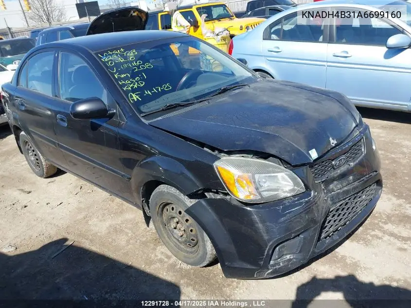 2010 Kia Rio VIN: KNADH4B31A6699160 Lot: 12291728
