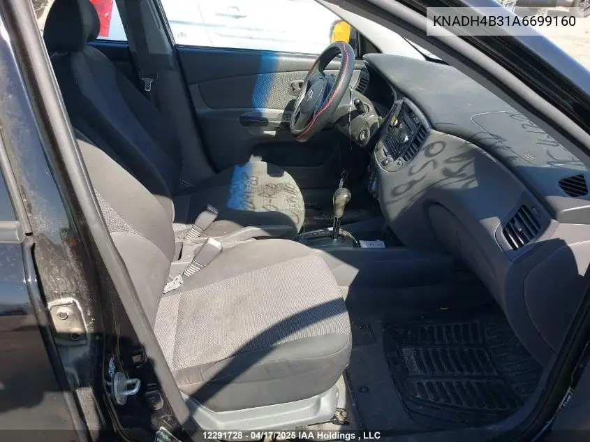 2010 Kia Rio VIN: KNADH4B31A6699160 Lot: 12291728