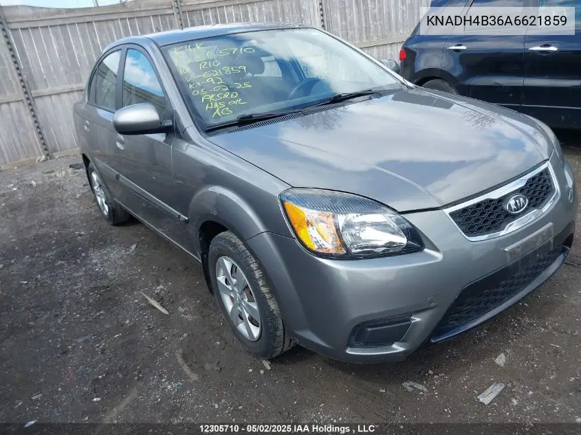 2010 Kia Rio Lx/Sx VIN: KNADH4B36A6621859 Lot: 12305710