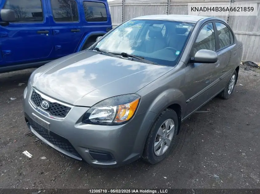 2010 Kia Rio Lx/Sx VIN: KNADH4B36A6621859 Lot: 12305710
