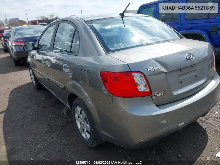 2010 Kia Rio Lx/Sx VIN: KNADH4B36A6621859 Lot: 12305710