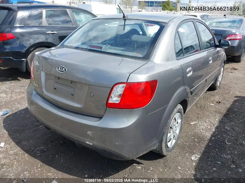 2010 Kia Rio Lx/Sx VIN: KNADH4B36A6621859 Lot: 12305710