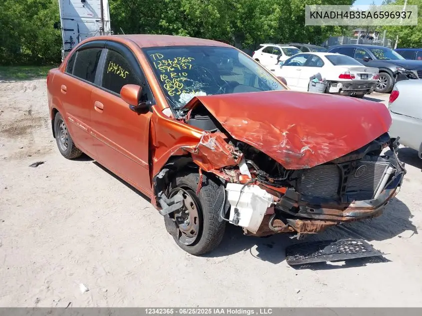 2010 Kia Rio Ex/Ex-Convenience VIN: KNADH4B35A6596937 Lot: 12342365