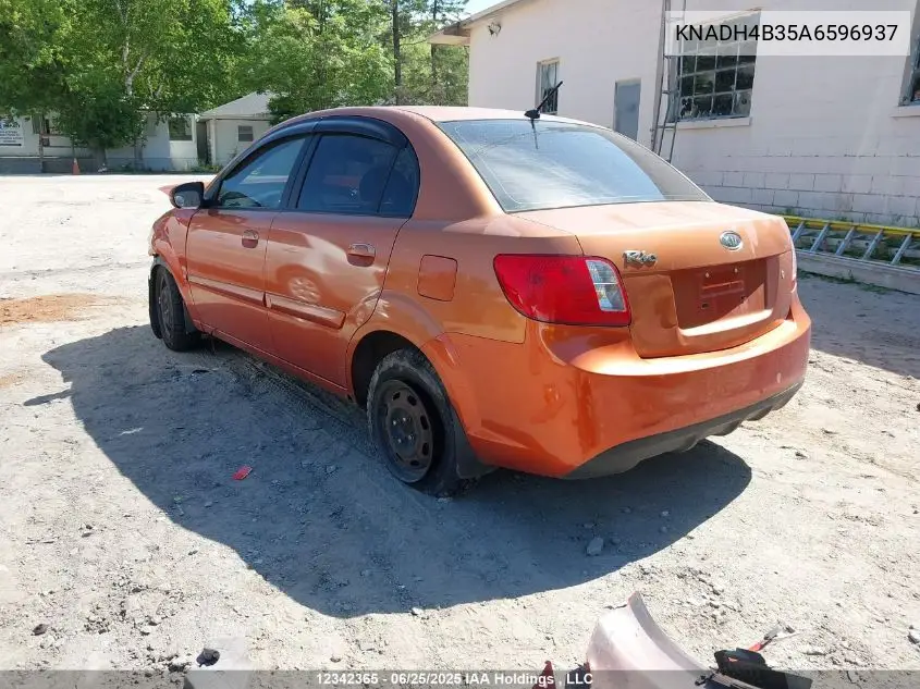2010 Kia Rio Ex/Ex-Convenience VIN: KNADH4B35A6596937 Lot: 12342365