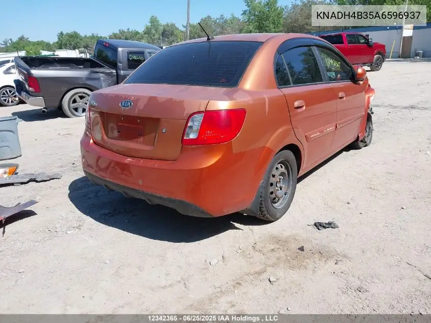 2010 Kia Rio Ex/Ex-Convenience VIN: KNADH4B35A6596937 Lot: 12342365