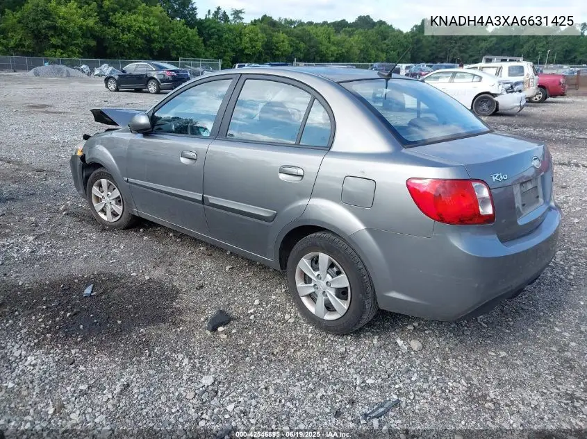 2010 Kia Rio Lx VIN: KNADH4A3XA6631425 Lot: 42546895