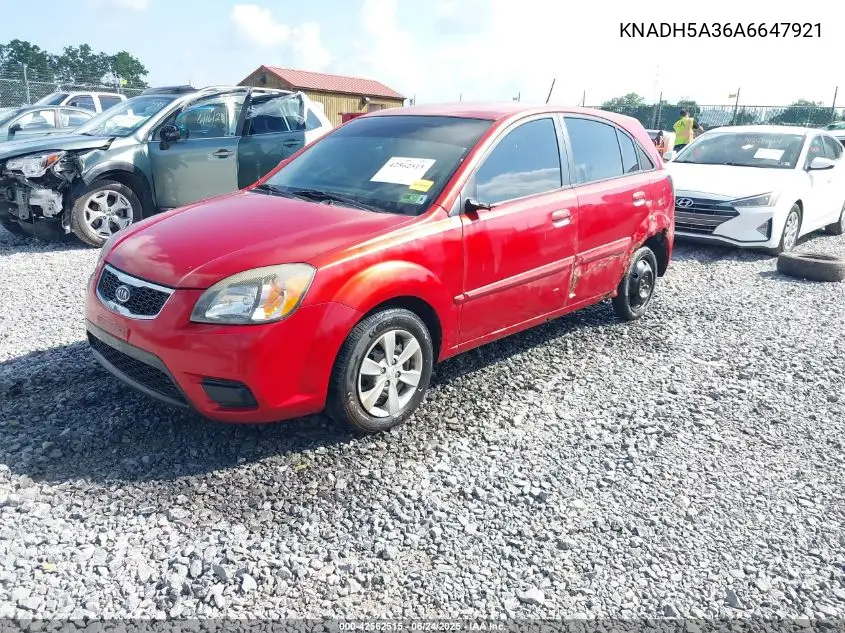 2010 Kia Rio5 Lx VIN: KNADH5A36A6647921 Lot: 42562515