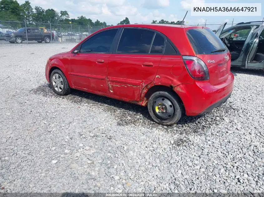 2010 Kia Rio5 Lx VIN: KNADH5A36A6647921 Lot: 42562515