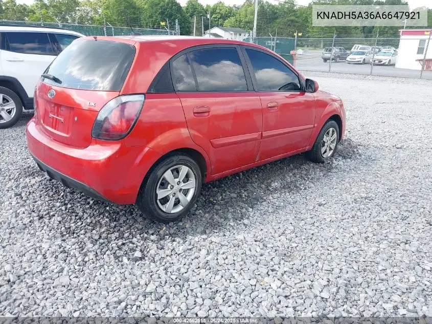 2010 Kia Rio5 Lx VIN: KNADH5A36A6647921 Lot: 42562515