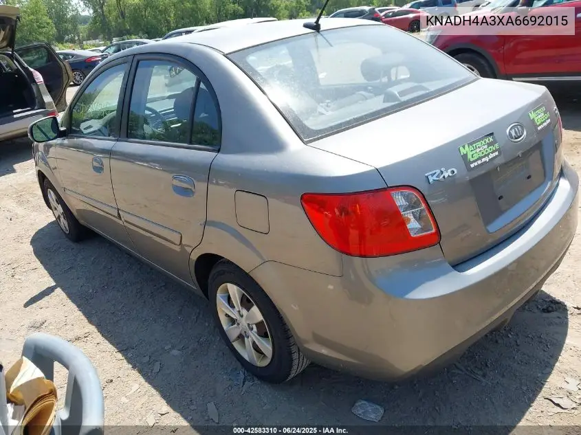 2010 Kia Rio Lx VIN: KNADH4A3XA6692015 Lot: 42583310
