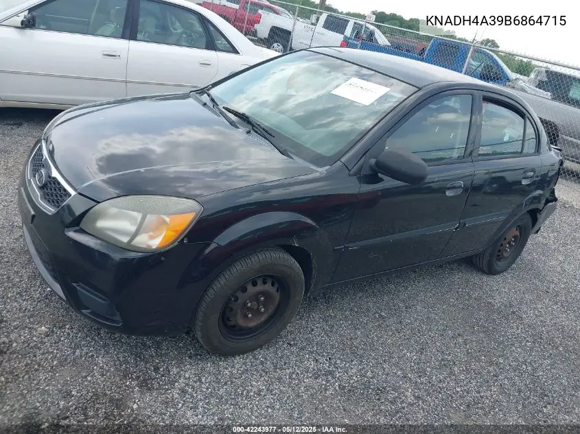 2011 Kia Rio Lx VIN: KNADH4A39B6864715 Lot: 42243977