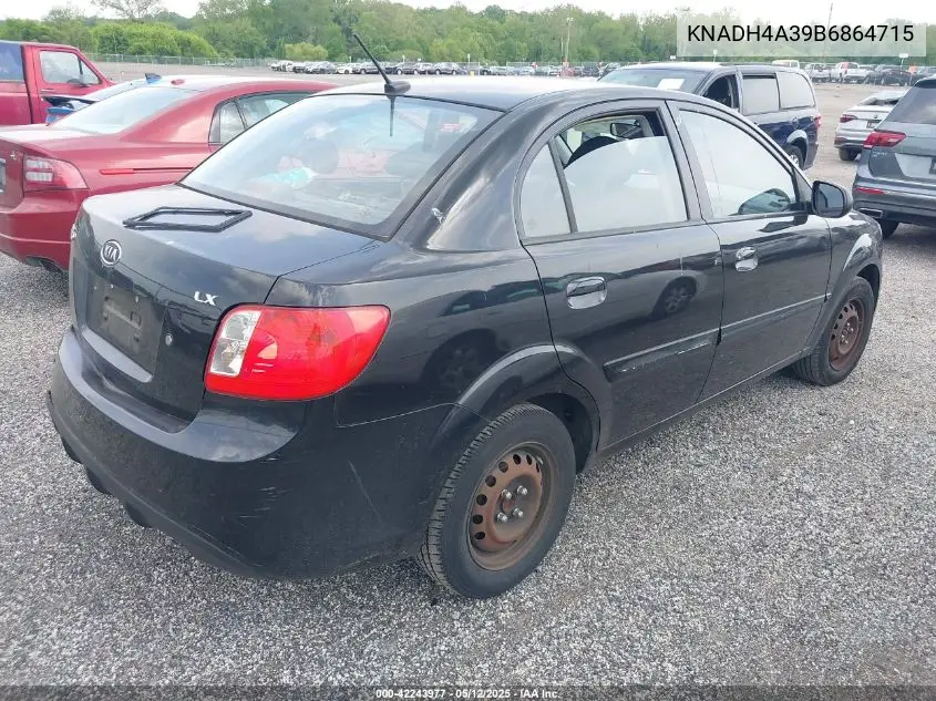 2011 Kia Rio Lx VIN: KNADH4A39B6864715 Lot: 42243977