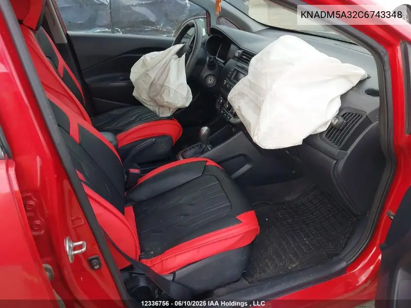 2012 Kia Rio Lx VIN: KNADM5A32C6743348 Lot: 12336756
