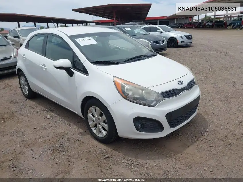 2012 Kia Rio5 Ex VIN: KNADN5A31C6036531 Lot: 42250246