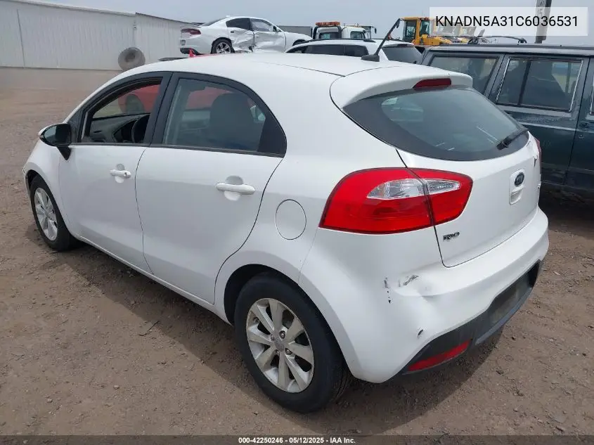 2012 Kia Rio5 Ex VIN: KNADN5A31C6036531 Lot: 42250246