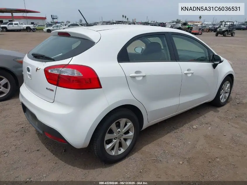 2012 Kia Rio5 Ex VIN: KNADN5A31C6036531 Lot: 42250246