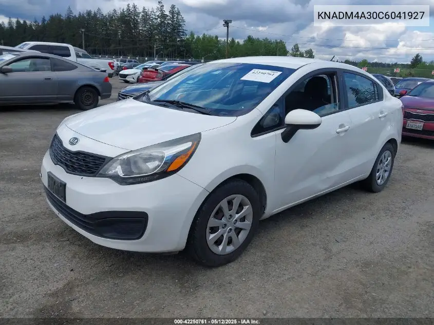 2012 Kia Rio Lx VIN: KNADM4A30C6041927 Lot: 42250761