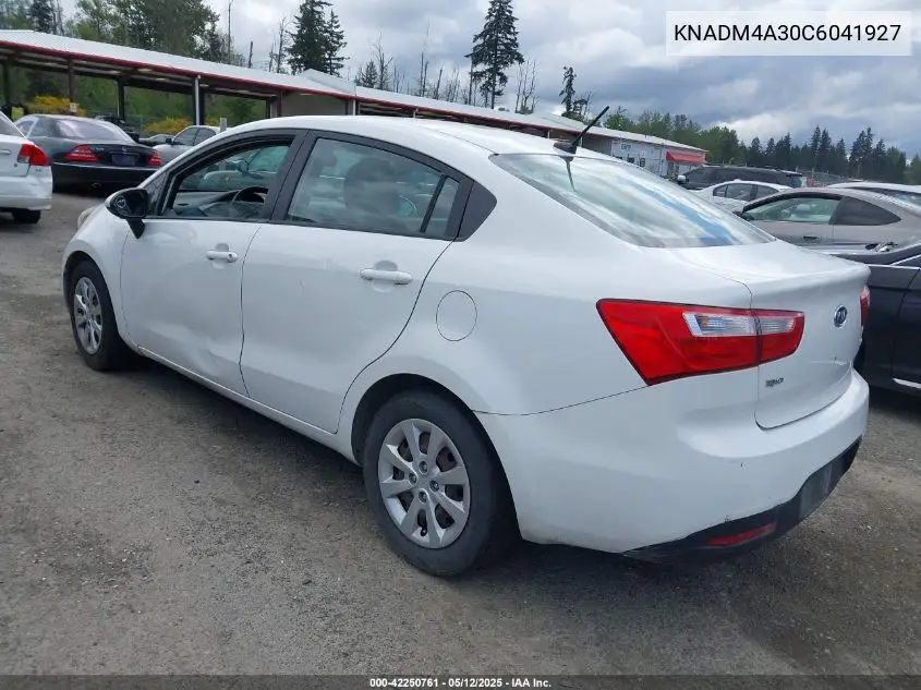 2012 Kia Rio Lx VIN: KNADM4A30C6041927 Lot: 42250761