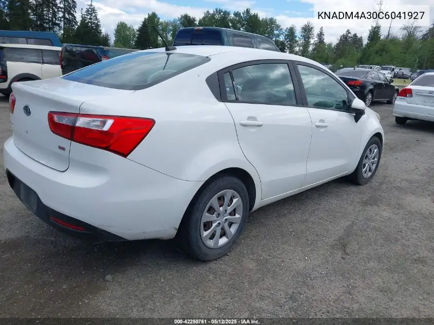 2012 Kia Rio Lx VIN: KNADM4A30C6041927 Lot: 42250761
