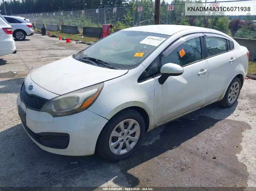 2012 Kia Rio Lx VIN: KNADM4A31C6071938 Lot: 42565365