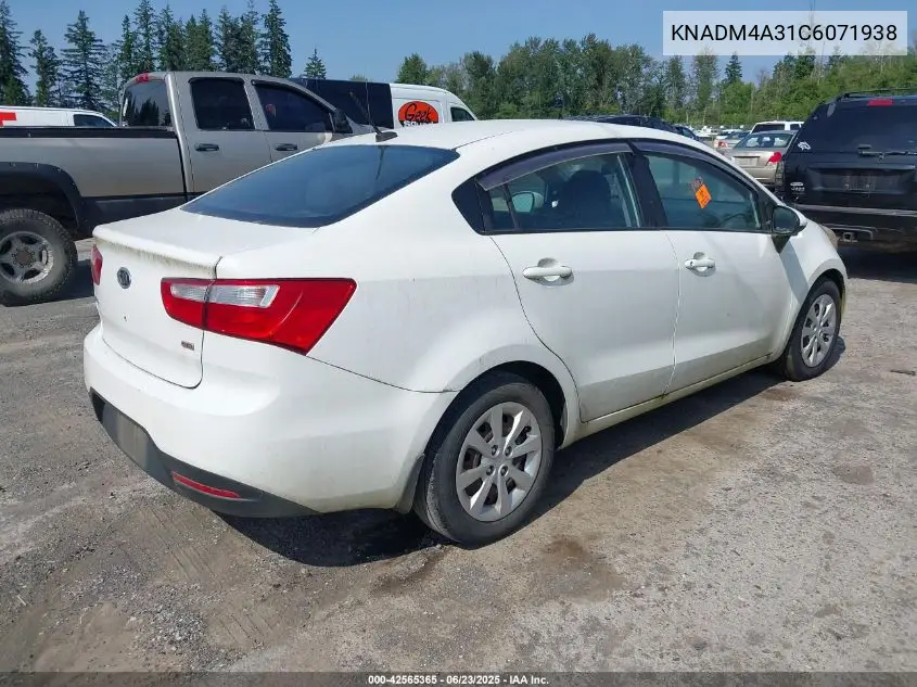 2012 Kia Rio Lx VIN: KNADM4A31C6071938 Lot: 42565365