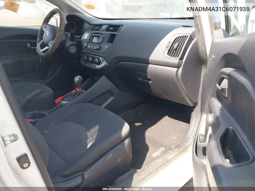 2012 Kia Rio Lx VIN: KNADM4A31C6071938 Lot: 42565365