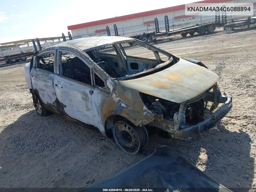 2012 Kia Rio Lx VIN: KNADM4A34C6088894 Lot: 42584910