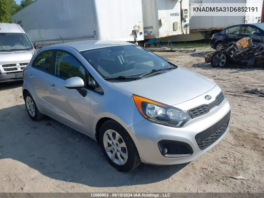 2013 Kia Rio VIN: KNADM5A31D6852191 Lot: 12060903