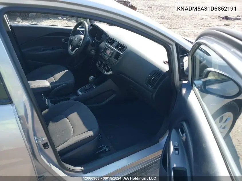 2013 Kia Rio VIN: KNADM5A31D6852191 Lot: 12060903