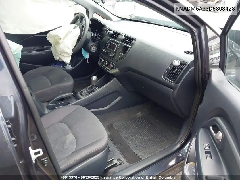 2013 Kia Rio Lx VIN: KNADM5A33D6803428 Lot: 40013970